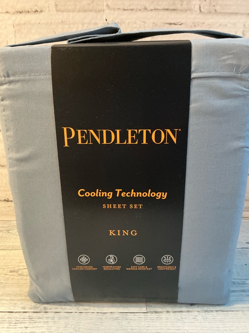 Pendleton 4Pc King Size Cooling Sheet Set - Dusty Blue - Picture 2 of 6